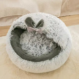 Winter New Long Plush Pet Cat Bed Round Cat Cushion Cat House Warm Cat Basket Cat Sleep Bag Cat Nest Kennel For Small Dog Cat